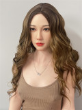FANREAL 158 cm/5ft2 B-Cup F8 Qian Head Full Size Lifelike Silicone Sex Doll - Green Wig