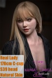Real Lady Full Silicone Sex Doll 170cm/5ft6 C-cup Natural Skin S39 head|kumadoll