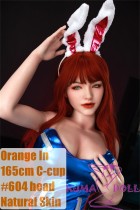Orange In Full Silicone Doll 165cm C-Cup #604 Head Sex Doll