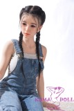 Sanhui Doll 155cm/5ft1 D-cup #27 AIO Seamless Neck Silicone Sex Doll with Head Blue Jeans