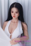 Sanhui Doll 155cm/5ft1 D-cup #27 AIO Seamless Neck Silicone Sex Doll with Head White Swimming Suit