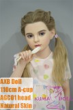 AXB Doll110cm/3ft6 A-cup with Head AGC01 with realistic body makeup silicone heand+TPE body|kumadoll