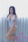 Sanhui Doll 155cm/5ft1 D-cup #27 AIO Seamless Neck Silicone Sex Doll with Head White Swimming Suit