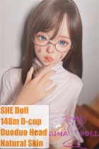 SHEDOLL Lolita type Duoduo head 148cm/4ft9 D-cup love doll body material customizable Pink Blonde Hair