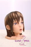 Mini Doll Mini Doll TPE oral-only head masturbator with black hair and pedestal