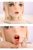 Mini Doll Mini Doll TPE oral-only head masturbator with white hair and pedestal