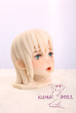 Mini Doll Mini Doll TPE oral-only head masturbator with white hair and pedestal