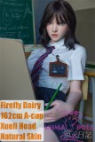 Firefly Dairy 162cm A-cup Xueli Head Full Silicone Sex Doll With Body Make-up School Uniform|kumadoll