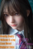 Firefly Dairy 165cm C-cup Lian Head Full Silicone Sex Doll With Body Make-up School Uniform