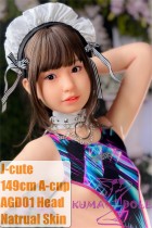 J-cute Doll TPE Material Love Doll 149cm/4ft9 A-cup with Silicone Head AGD01 with new body makeup in Vibrant Bikini