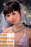 J-cute Doll TPE Material Love Doll 149cm A-cup with Silicone Head AGD01 White Bikini|kumadoll