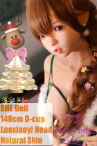 SHEDOLL Lolita type Luoxiaoyi head 148cm/4ft9 D-cup love doll body material customizable Christmas hat