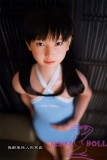 J-cute Doll Full Silicone Love Doll 149cm/4ft9 A-cup with Silicone Head AGD01 with new body makeup  Blue Dress