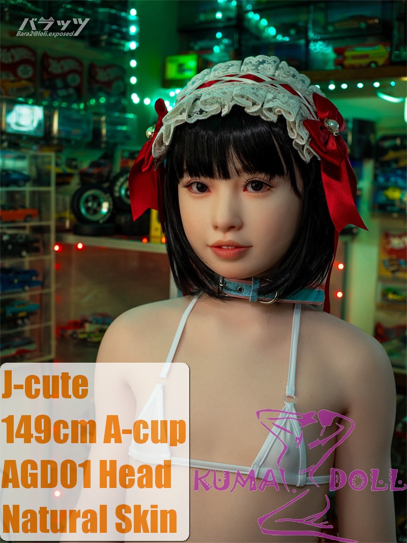 J-cute Doll Full Silicone Love Doll 149cm/4ft9 A-cup with Silicone Head AGD01 with new body makeup White Bikini