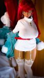 Mini doll sexable 60cm/2ft big breast silicone Elf Queen head from Kuroinu costume selectable white hair