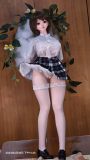 Mini doll sexable 60cm/2ft big breast silicone Elf Queen head from Kuroinu costume selectable white hair