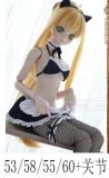 Mini doll sexable 60cm/2ft big breast silicone Elf Queen head from Kuroinu costume selectable white hair