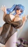 Mini doll sexable 60cm/2ft big breast silicone Elf Queen head from Kuroinu costume selectable white hair