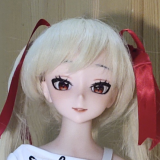 Mini doll sexable 60cm/2ft big breast silicone Elf Queen head from Kuroinu costume selectable white hair
