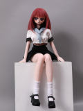 Mini doll sexable 60cm/2ft big breast silicone Elf Queen head from Kuroinu costume selectable white hair