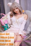 Real Girl Doll 148cm/4ft9 E-Cup Full Silicon Sex Doll R98 head with Skin Texture