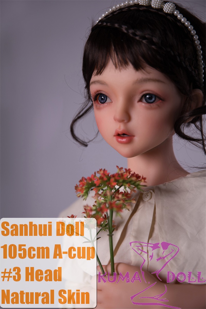 Sanhui Doll 【Adjustable Eyes】105cm A-cup #3 AIO Seamless Neck Silicone Sex Doll