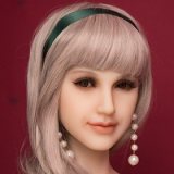 Sanhui Doll 145cm/4ft8 D-cup Silicone Sex Doll with Head #11-White dress