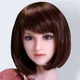 Sanhui Doll 145cm/4ft8 D-cup Silicone Sex Doll with Head #11-White dress