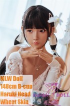 MLW doll Loli Sex Doll 148cm/4ft8 B-cup #18 Haruki Soft Silicone material head with movable jaw and realistic oral structure Wheat Skin