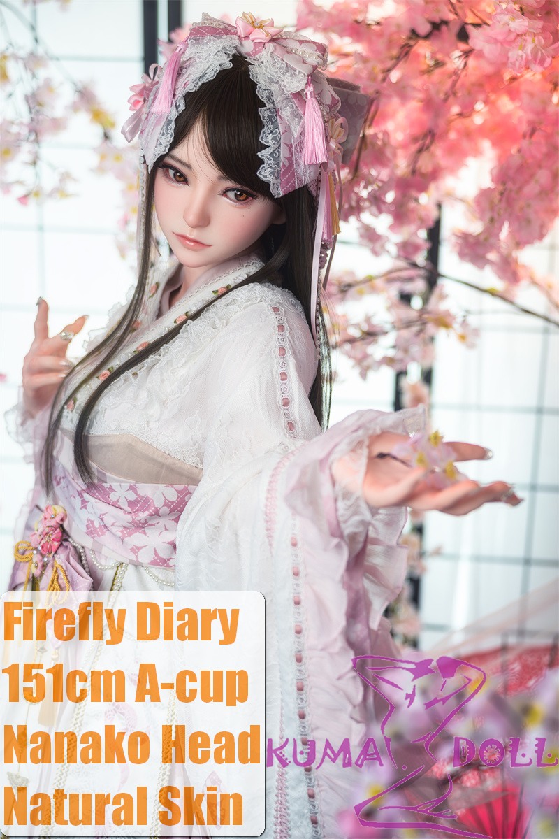 Firefly Diary 151cm A-cup Nanako Head Full Silicone Sex Doll With Body Make-up in Kimono