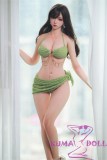 FUDOLL Full Silicone love doll 163cm D-cup #2 head in Green Bikini