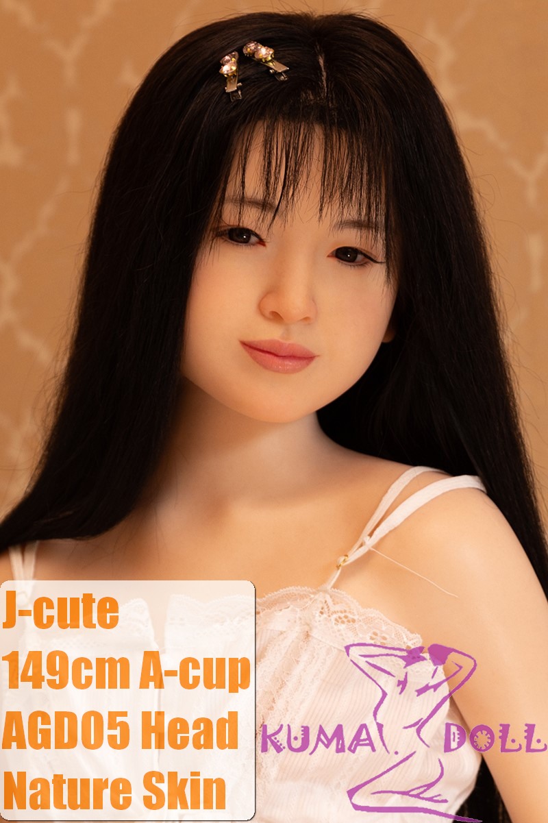 J-cute Doll Full Silicone Love Doll 149cm/4ft9 A-cup with Silicone Head AGD05 with new body makeup