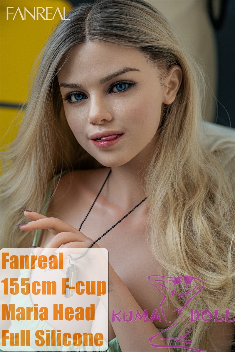 FANREAL 155 cm/5ft1 F-Cup Maria ROS Head Full Size Lifelike Silicone Sex Doll in Green Dress