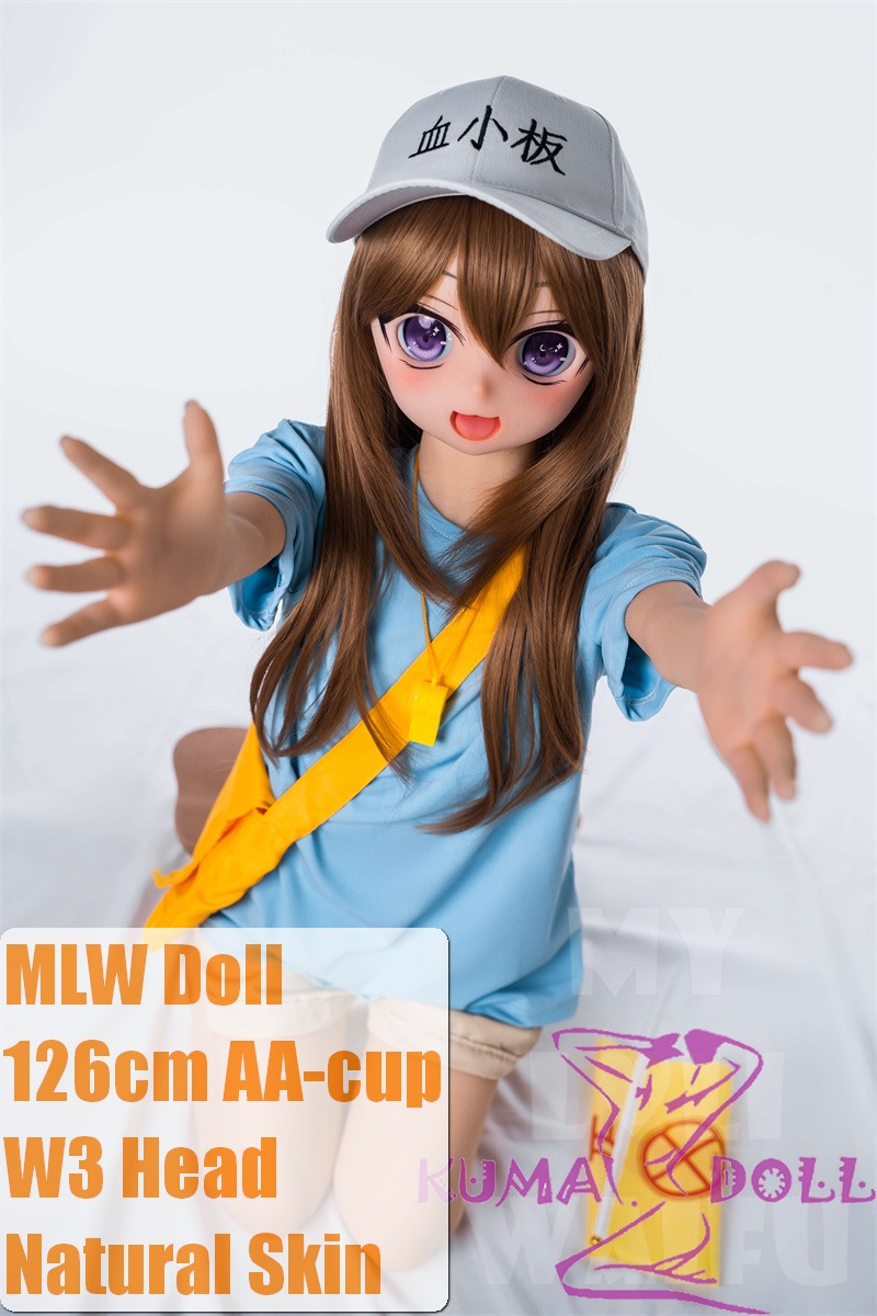 MLW doll Loli Sex Doll 126cm/4ft1 AA-cup W3 Hard Silicone material head with TPE body COSPLAY Platelet Plush Doll from Cells at Work