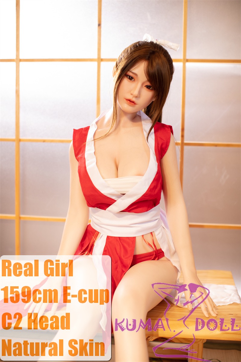 Real Girl Doll 159cm/5ft2 E-Cup Sex Doll Silicone C5 head+TPE body(material selectable)  with Brown Short Hair
