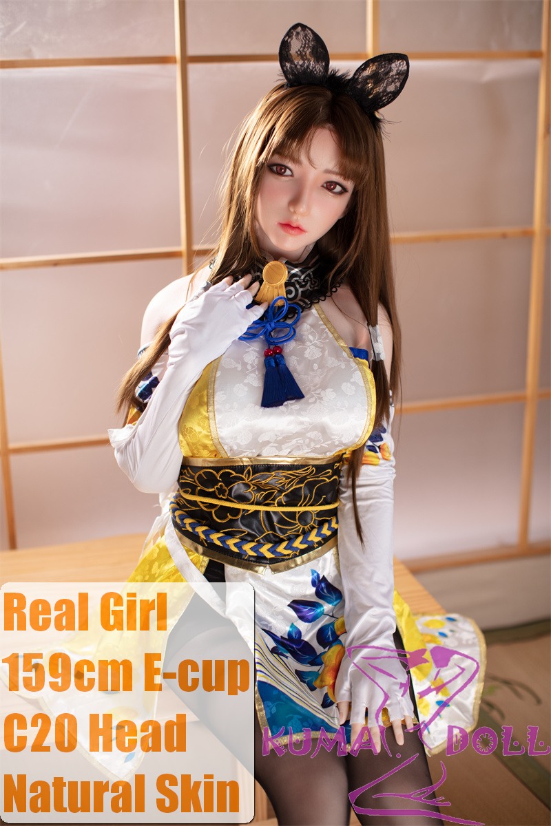 Real Girl Doll 159cm/5ft2 E-Cup Sex Doll Silicone C20 head+TPE body(material selectable)  with Lace Bunny Ears