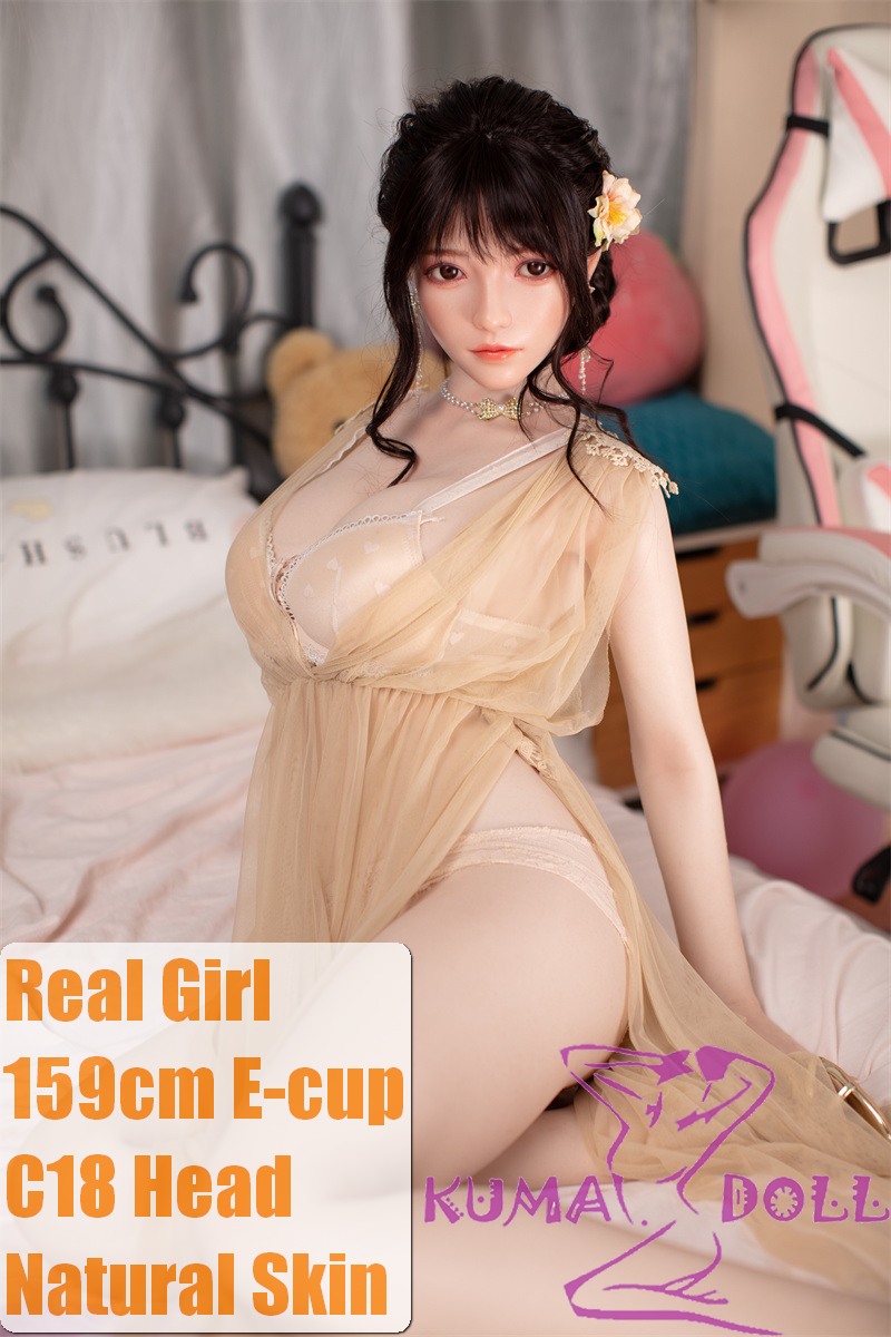 Real Girl Doll 159cm/5ft2 E-Cup Sex Doll Silicone C18 head+TPE body(material selectable) in Nude Sequin Dress