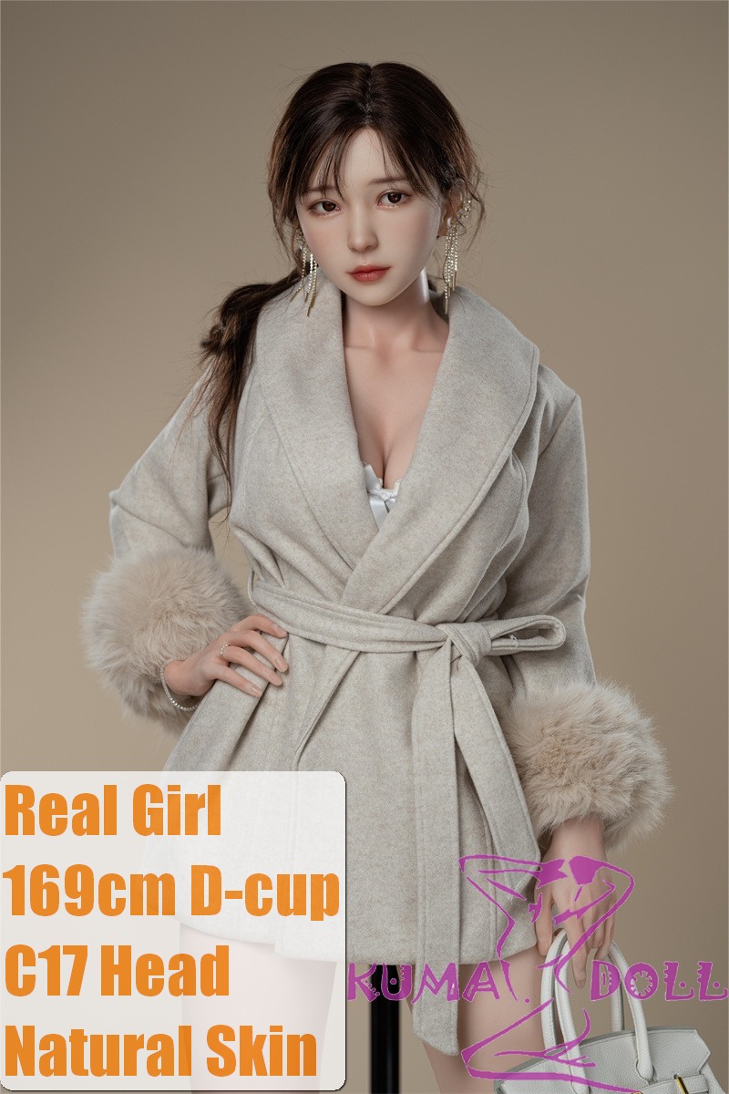 Real Girl Doll 169cm/5ft5 D-Cup Sex Doll Silicone head C17+TPE body(material selectable)  in Gray Robe