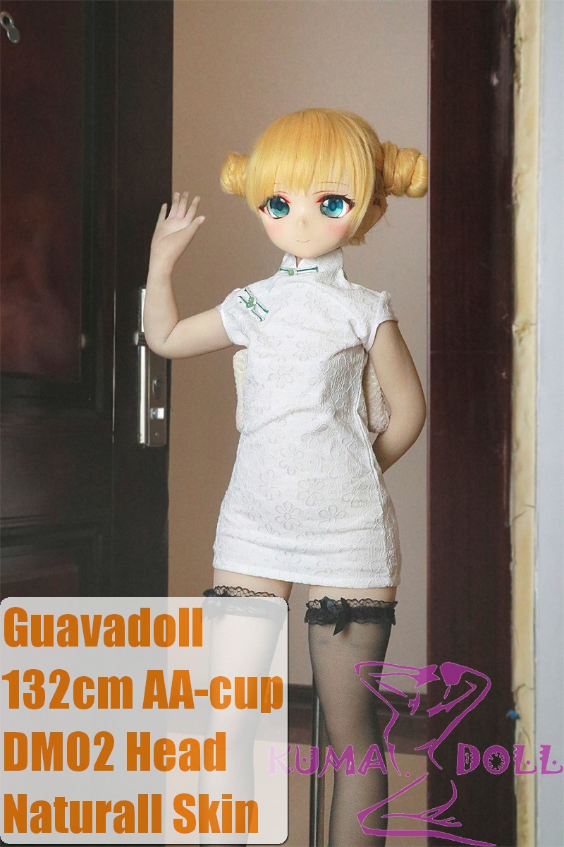 GUAVADOLL Anime Doll Soft vinyl head+TPE body 132cm DM02 head Pink Hair White Qipao