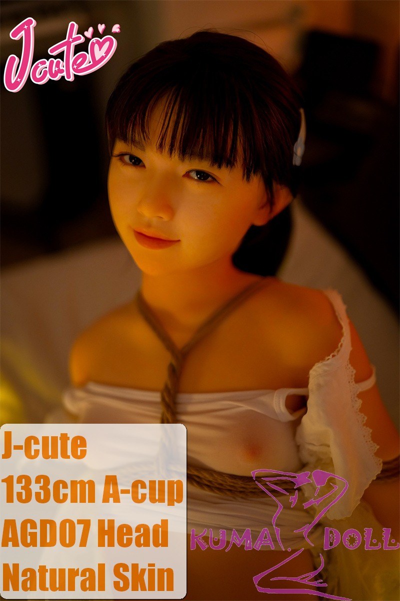 J-cute doll 133cm AA-cup AGD07 head sex doll full silicone material Bound in Rope, Wearing a Shirt-2