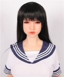 Sanhui Doll New158cm/5ft2 D-cup Body Silicone Sex Doll with Head #8 in Denim Top and Shorts