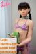 J-cute Doll Full Silicone Love Doll 149cm/4ft9 A-cup with Silicone Head AGD01 in Pink-Purple Bikini Holding a Frog Plush Toy