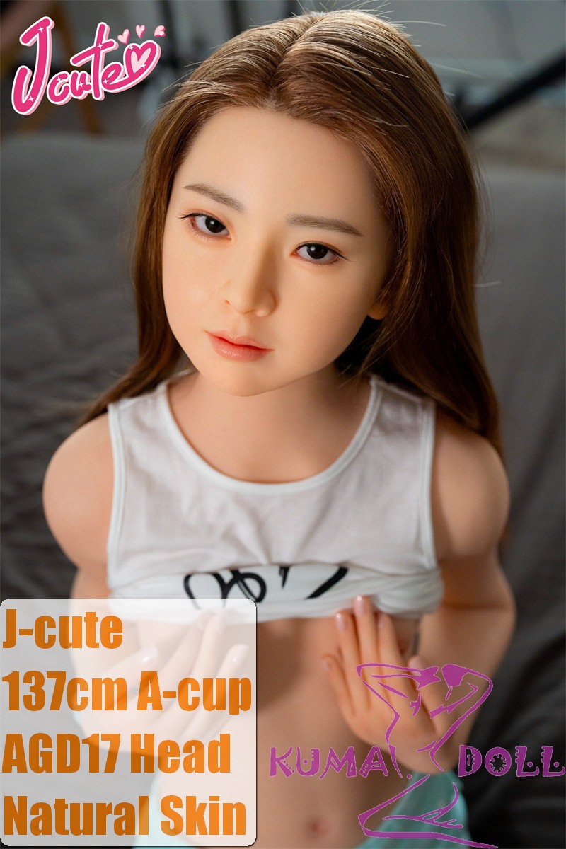 J-cute doll 137cm A-cup AGD17 head sex doll full silicone material in Mint Green Shorts