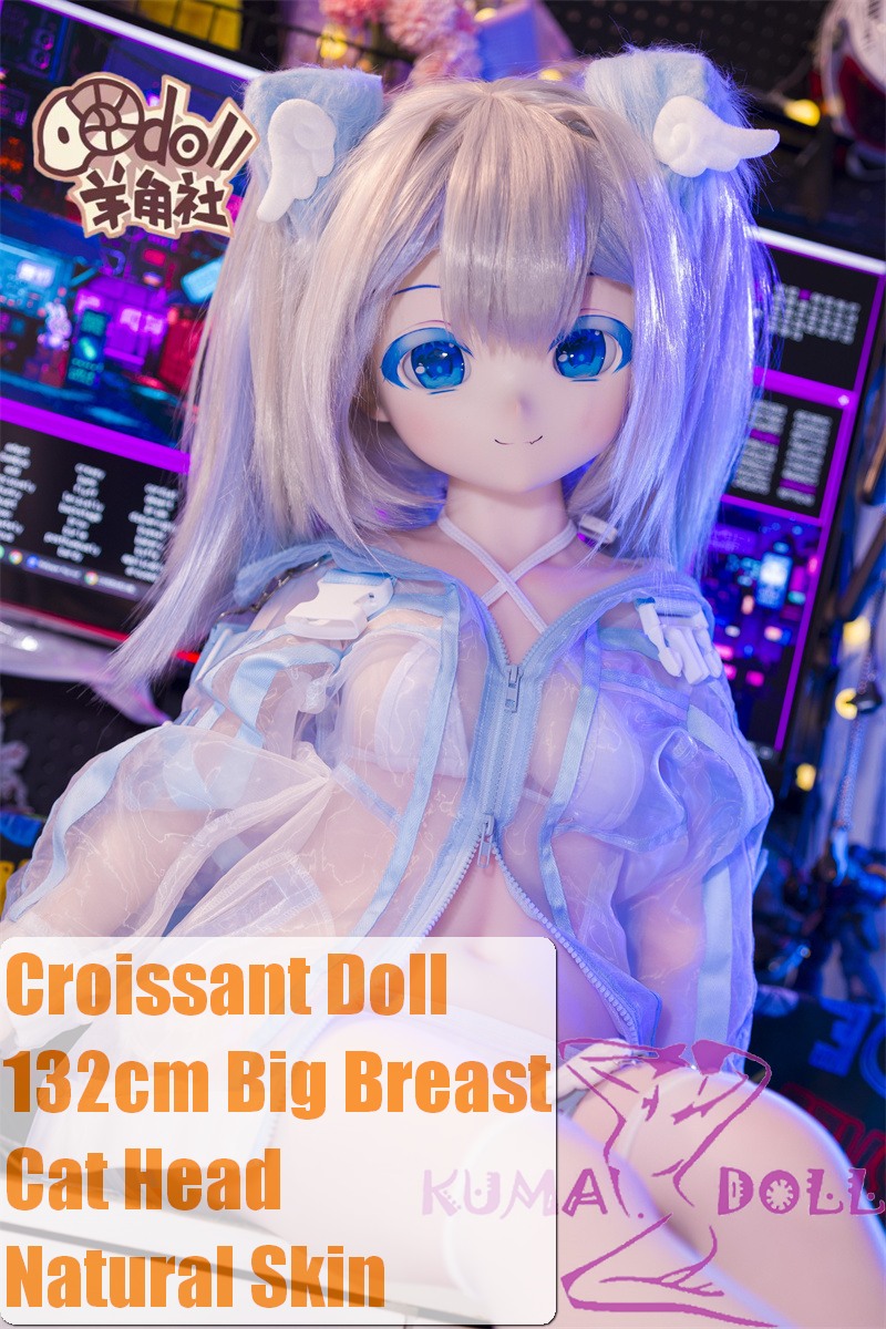 Croissant Doll 132cm Cat Girl Anime Sex Doll Soft vinyl head + S-TPE body