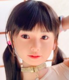 J-cute Doll Full Silicone Sex Doll 137cm A-cup AGD19 with new body makeup in White Shirt Dress with Bondage Theme