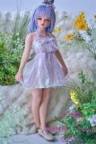 Sanhui Doll 【Adjustable Eyes】105cm A-cup #3 AIO Seamless Neck Silicone Sex Doll Blue Hair