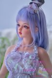 Sanhui Doll 【Adjustable Eyes】105cm A-cup #3 AIO Seamless Neck Silicone Sex Doll Blue Hair