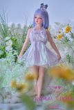 Sanhui Doll 【Adjustable Eyes】105cm A-cup #3 AIO Seamless Neck Silicone Sex Doll Blue Hair