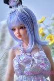 Sanhui Doll 【Adjustable Eyes】105cm A-cup #3 AIO Seamless Neck Silicone Sex Doll Blue Hair