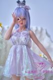 Sanhui Doll 【Adjustable Eyes】105cm A-cup #3 AIO Seamless Neck Silicone Sex Doll Blue Hair